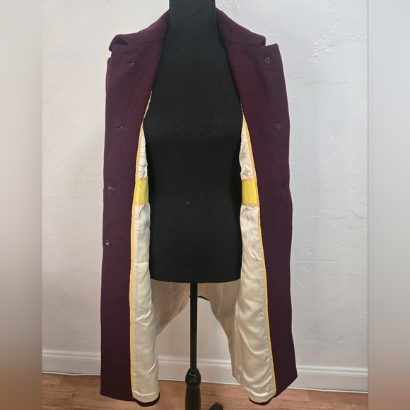 J Crew Lined Wool Coat Pea Coat Womens Size 8 Shade Of Purple - Picture 9 of 15